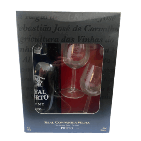 REAL COMPANHIA VELHA ROYAL OPORTO TAWNY 750ml + Coffret avec 2 Verres