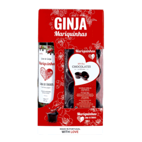 Ginja Mariquinhas com Copos de Chocolate Mariquinhas garrafa 50 cl