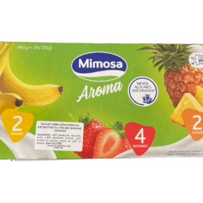 Mimosa - Yogourt aux Arômes - Fraise - Banane -Ananas Pack Family - 960g ( 8 x 120g )