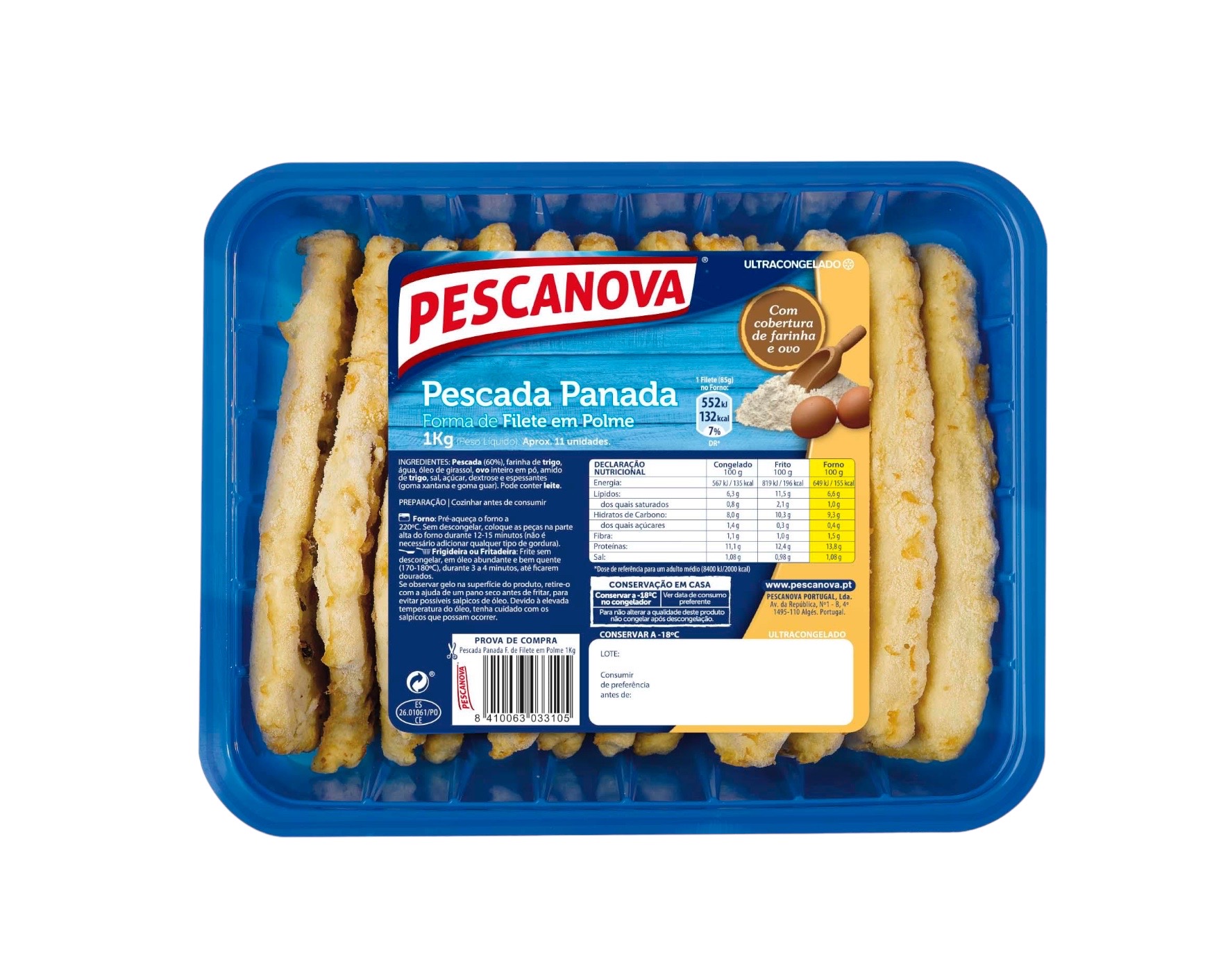 Filet De Pescada Panado- Pescanova 1kg -Congelado